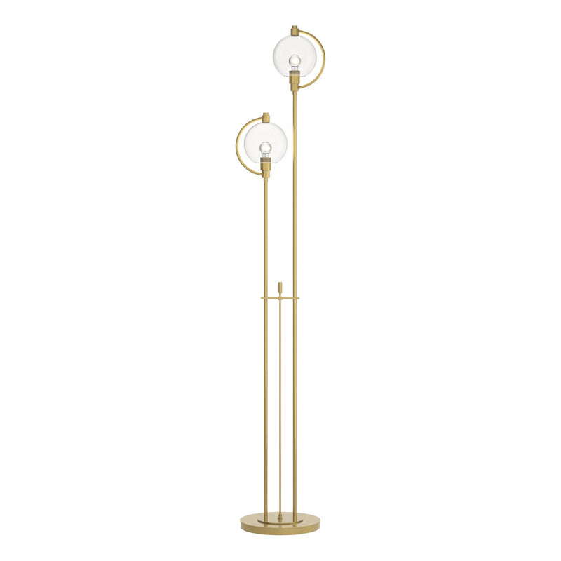 Hubbardton Forge 242210-SKT-86-ZM0436 Two Light Floor Lamp, Modern Brass