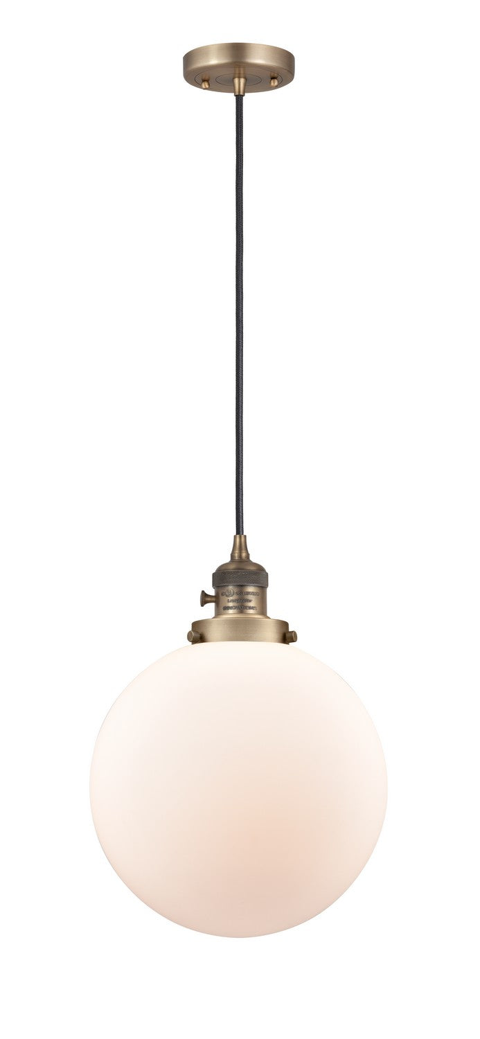 Innovations 201CSW-BB-G201-10 One Light Mini Pendant, Brushed Brass