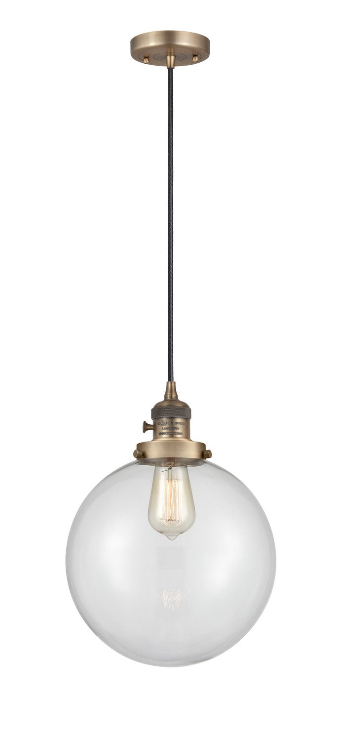 Innovations 201CSW-BB-G202-10 One Light Mini Pendant, Brushed Brass
