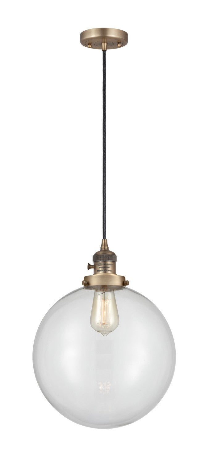 Innovations 201CSW-BB-G202-12 One Light Mini Pendant, Brushed Brass