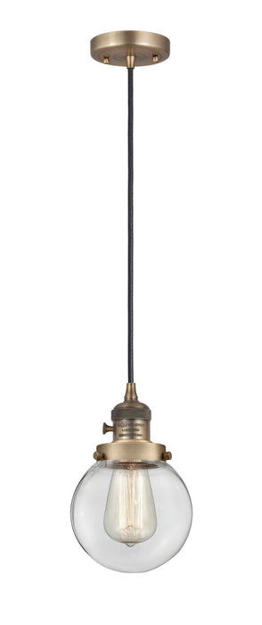 Innovations 201CSW-BB-G202-6 One Light Mini Pendant, Brushed Brass