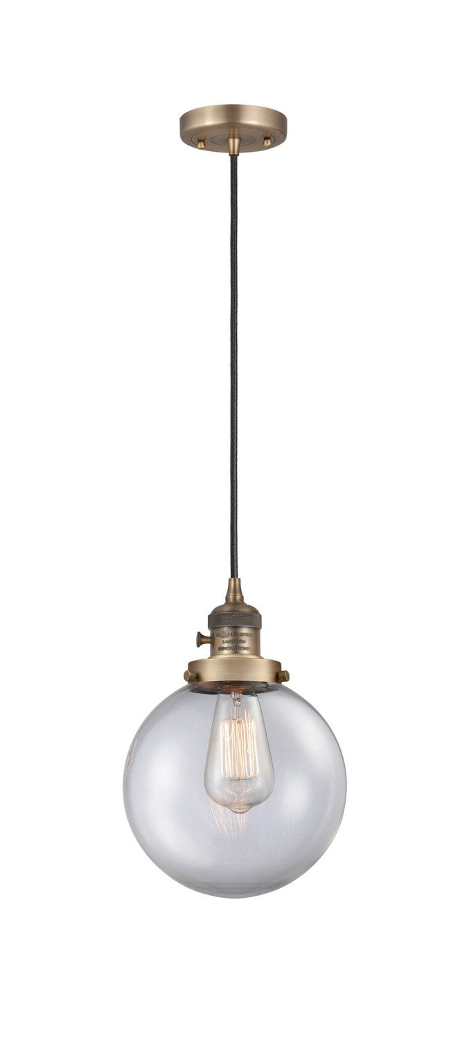 Innovations 201CSW-BB-G202-8 One Light Mini Pendant, Brushed Brass