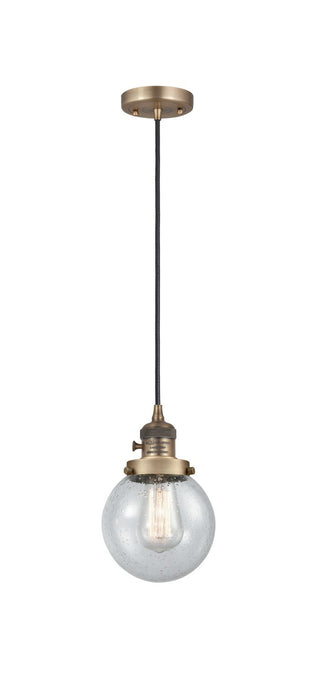 Innovations 201CSW-BB-G204-6 One Light Mini Pendant, Brushed Brass