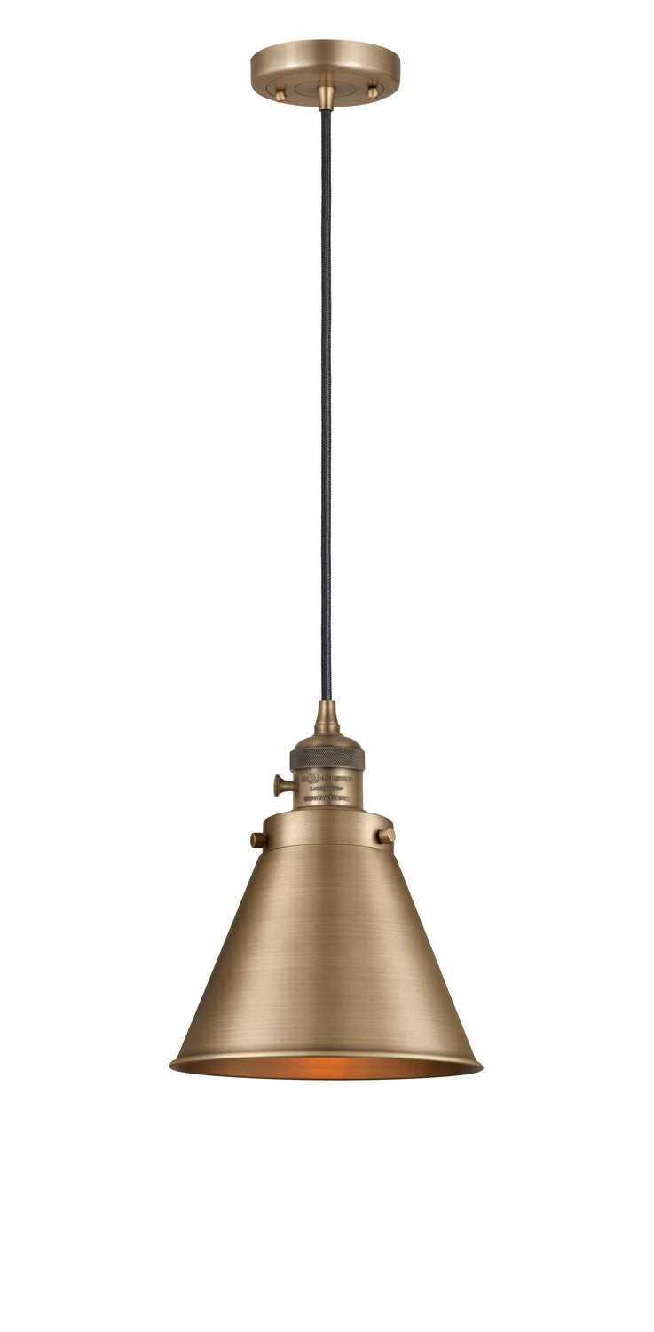 Innovations 201CSW-BB-M13-BB One Light Mini Pendant, Brushed Brass