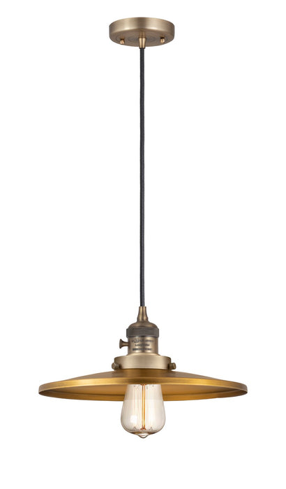 Innovations 201CSW-BB-MFR-BB-12 One Light Mini Pendant, Brushed Brass