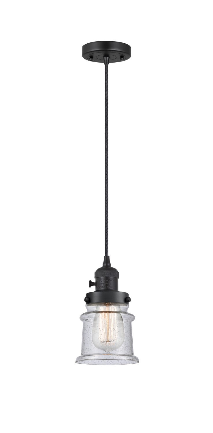 Innovations 201CSW-BK-G184S One Light Mini Pendant, Matte Black