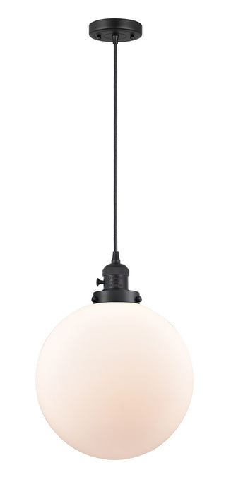 Innovations 201CSW-BK-G201-12 One Light Mini Pendant, Matte Black