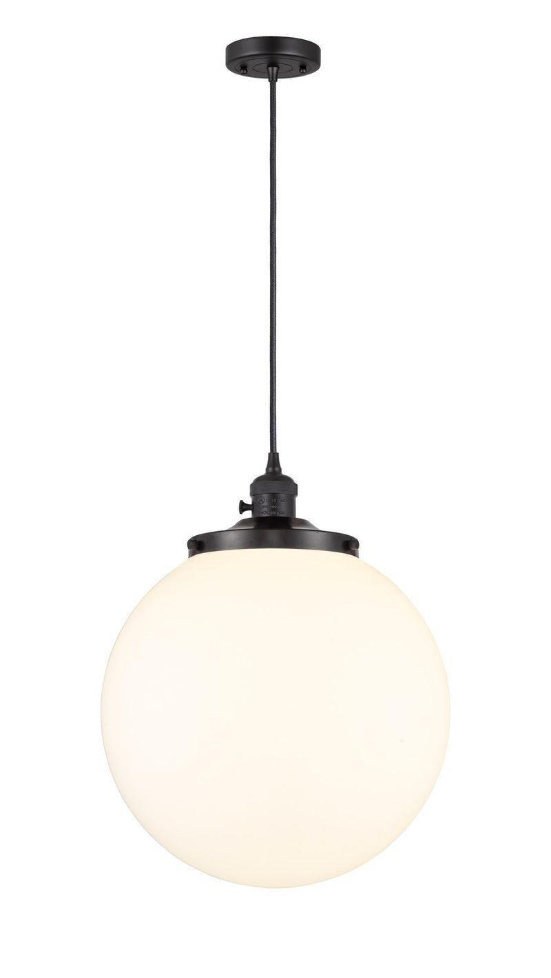 Innovations 201CSW-BK-G201-14 One Light Mini Pendant, Matte Black