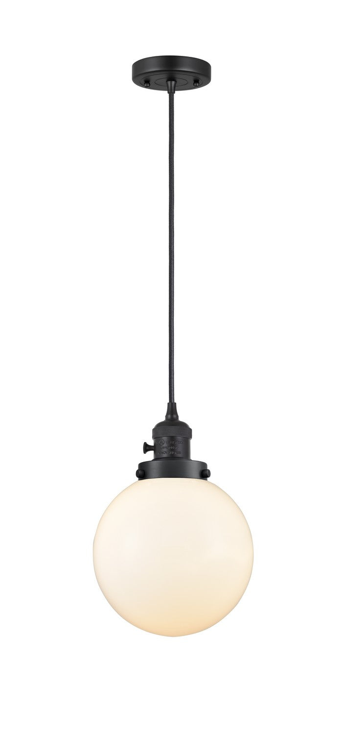 Innovations 201CSW-BK-G201-8 One Light Mini Pendant, Matte Black