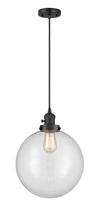 Innovations 201CSW-BK-G202-12 One Light Mini Pendant, Matte Black