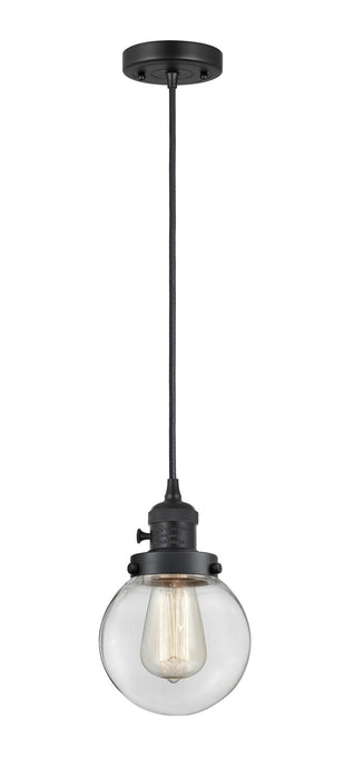 Innovations 201CSW-BK-G202-6 One Light Mini Pendant, Matte Black