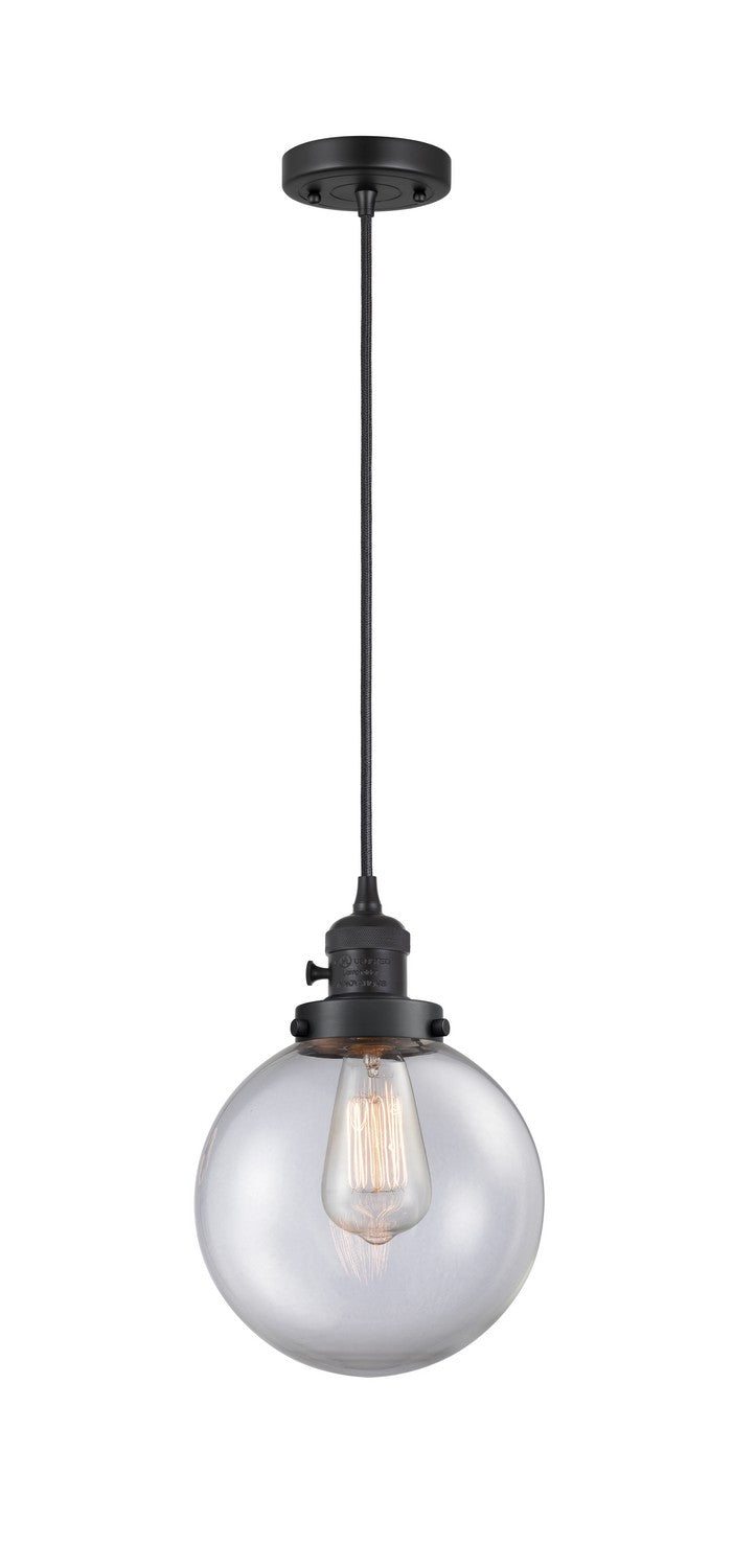 Innovations 201CSW-BK-G202-8 One Light Mini Pendant, Matte Black