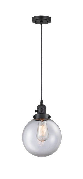 Innovations 201CSW-BK-G202-8 One Light Mini Pendant, Matte Black
