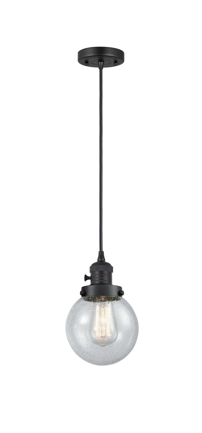 Innovations 201CSW-BK-G204-6 One Light Mini Pendant, Matte Black