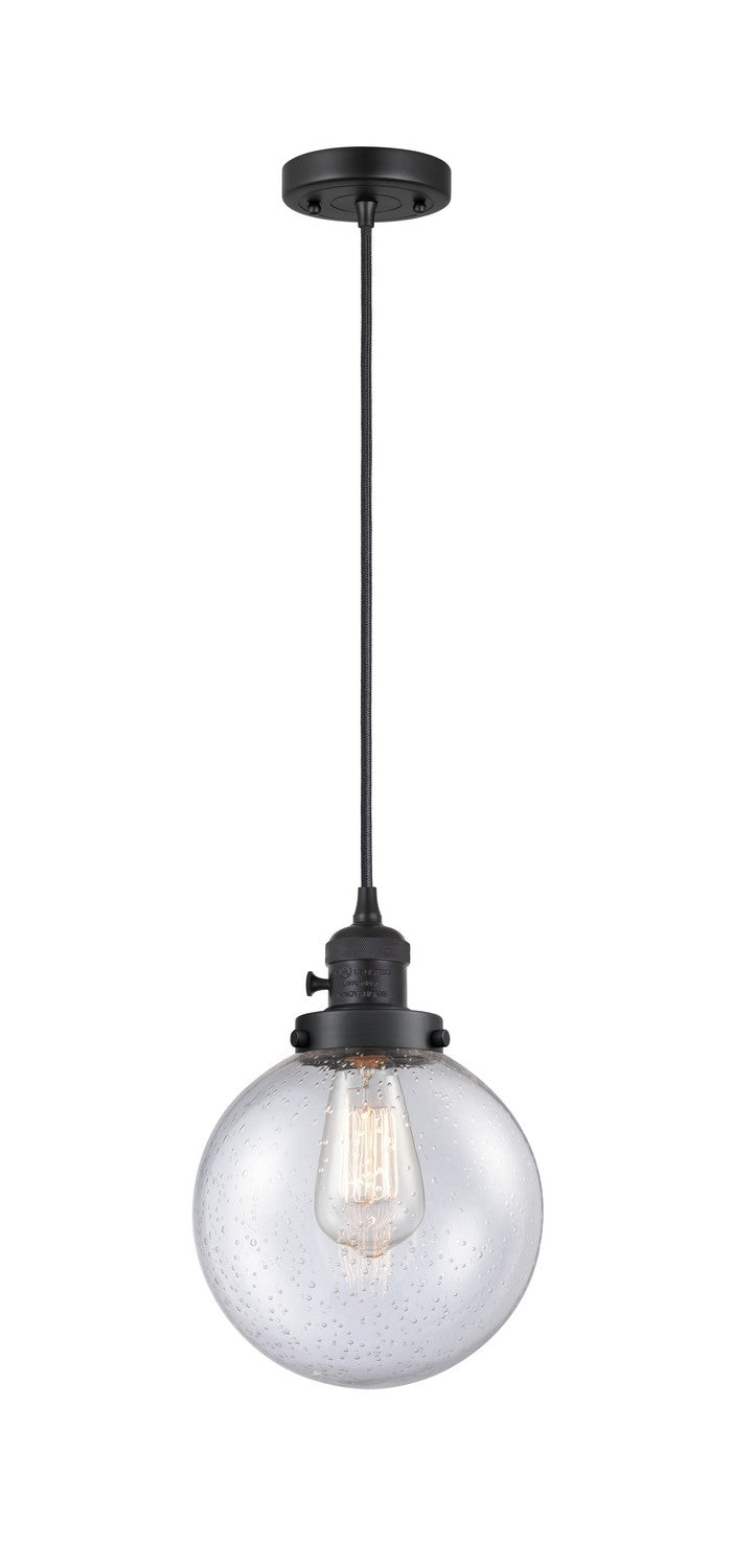 Innovations 201CSW-BK-G204-8 One Light Mini Pendant, Matte Black
