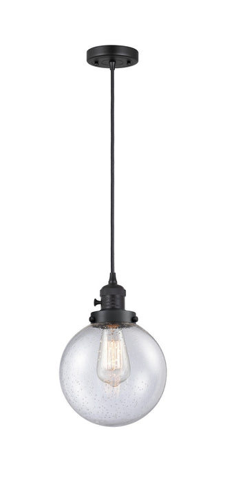 Innovations 201CSW-BK-G204-8 One Light Mini Pendant, Matte Black