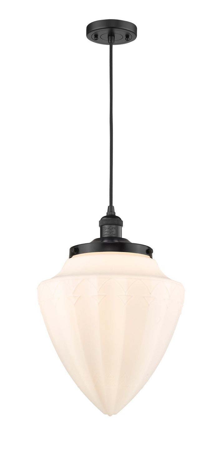 Innovations 201C-BK-G661-12 One Light Mini Pendant, Matte Black