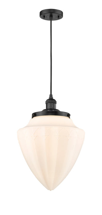 Innovations 201C-BK-G661-12 One Light Mini Pendant, Matte Black