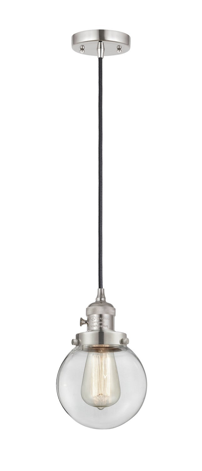 Innovations 201CSW-PN-G202-6 One Light Mini Pendant, Polished Nickel