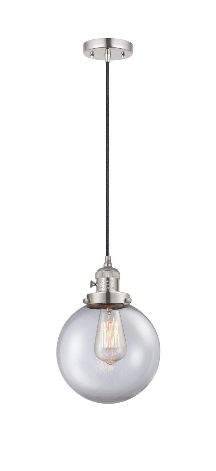 Innovations 201CSW-PN-G202-8 One Light Mini Pendant, Polished Nickel