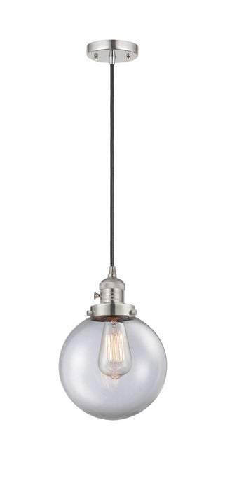 Innovations 201CSW-PN-G202-8 One Light Mini Pendant, Polished Nickel