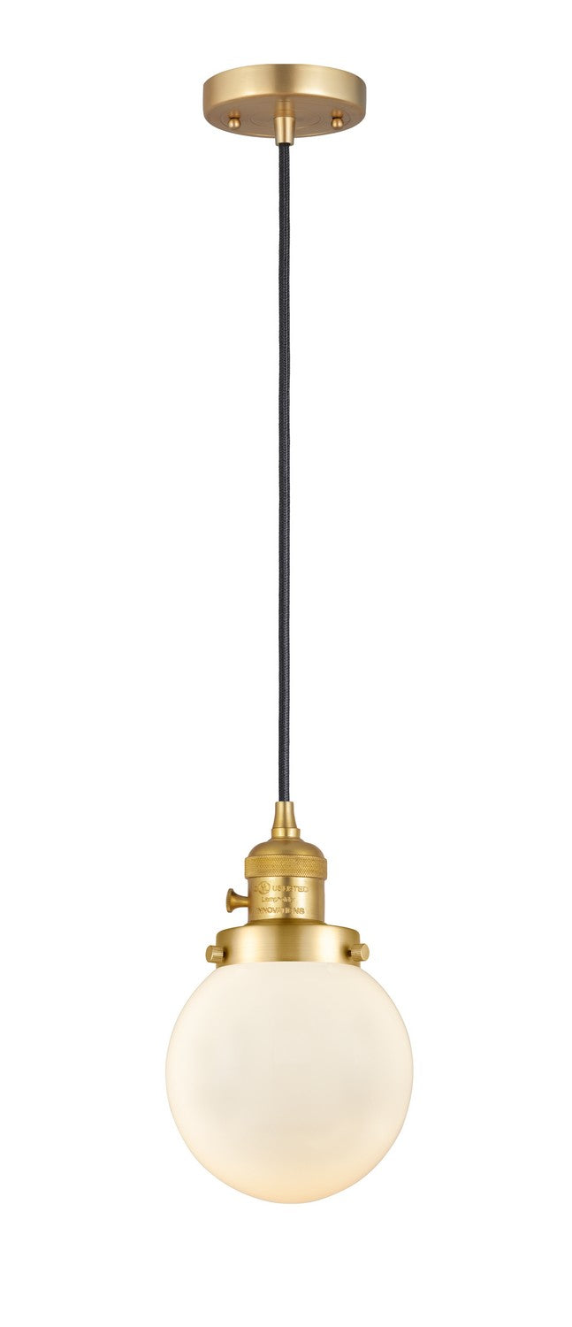 Innovations 201CSW-SG-G201-6 One Light Mini Pendant, Satin Gold