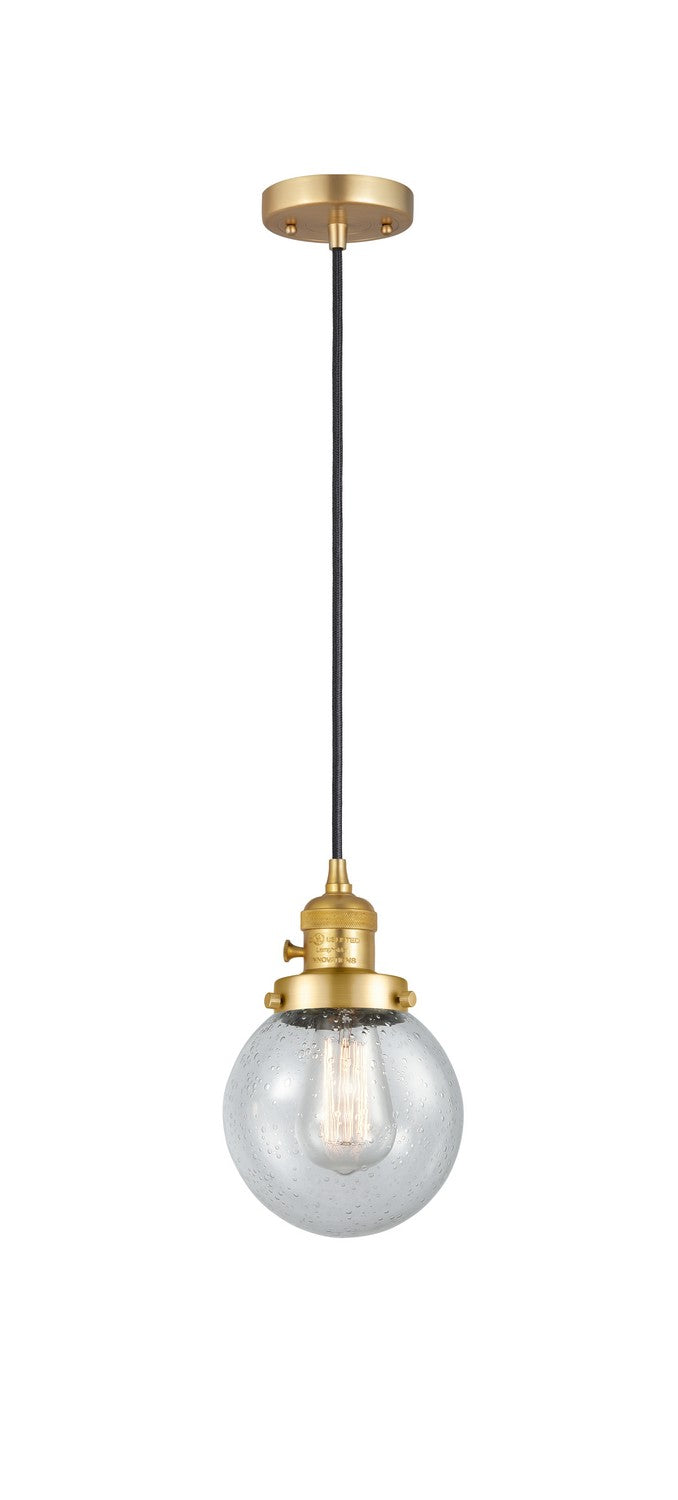 Innovations 201CSW-SG-G204-6 One Light Mini Pendant, Satin Gold