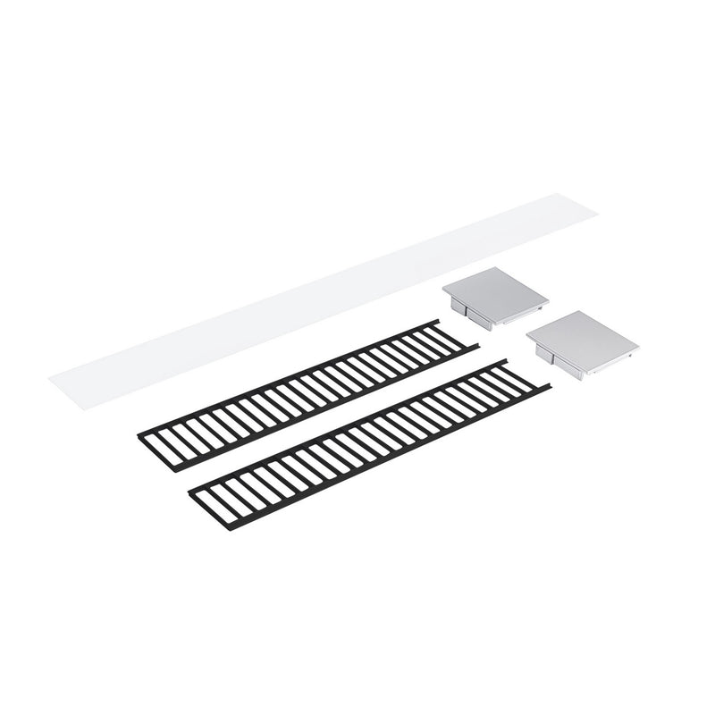 Nora Lighting NLUD-2LOUVBA Louver Accessory Set, Black / Aluminum End Caps