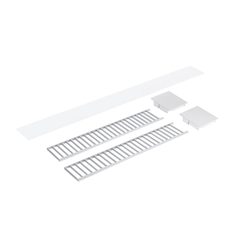 Nora Lighting NLUD-4LOUVAW Louver Accessory Set, Aluminum / White End Caps