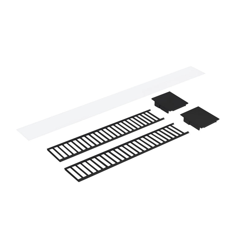 Nora Lighting NLUD-4LOUVBB Louver Accessory Set, Black / Black End Caps