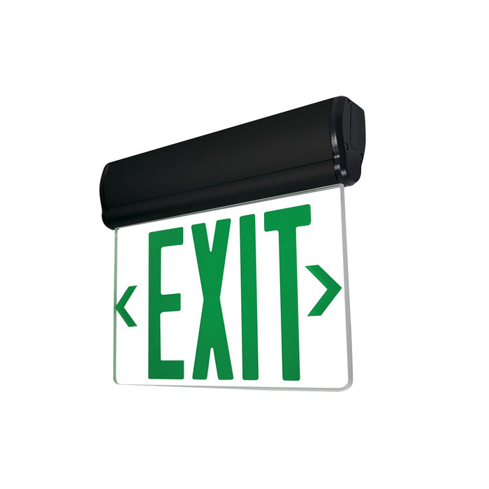 Nora Lighting NX-810-LEDGCB LED Edge-Lit Exit Sign, Black