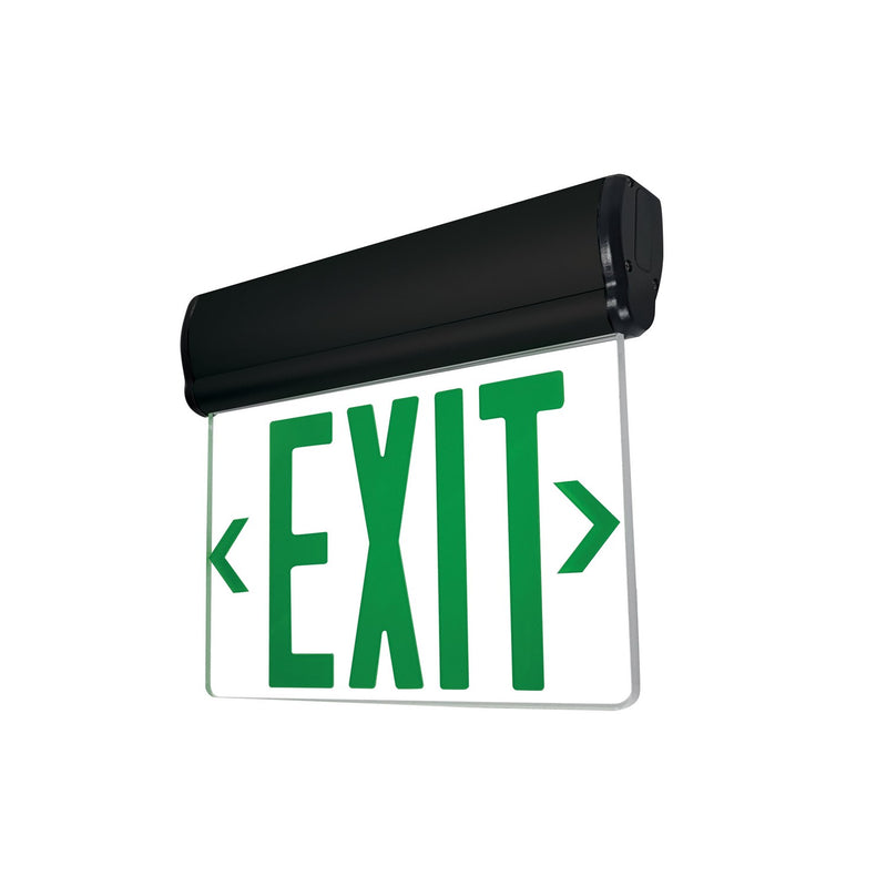 Nora Lighting NX-812-LEDGCB LED Edge-Lit Exit Sign, Black