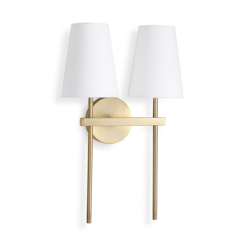 Regina Andrew 15-1211 Two Light Wall Sconce, Natural Brass