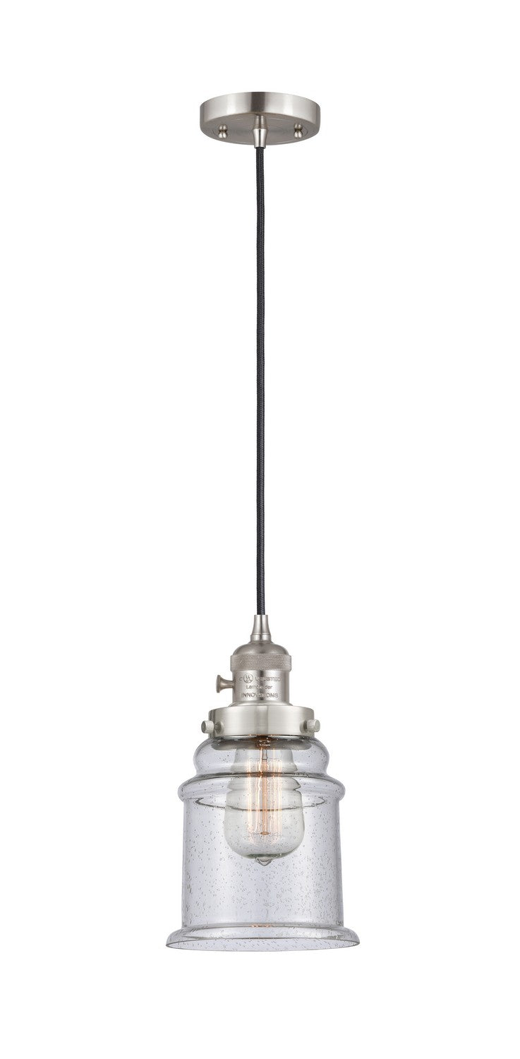 Innovations 201CSW-SN-G184 One Light Mini Pendant, Brushed Satin Nickel