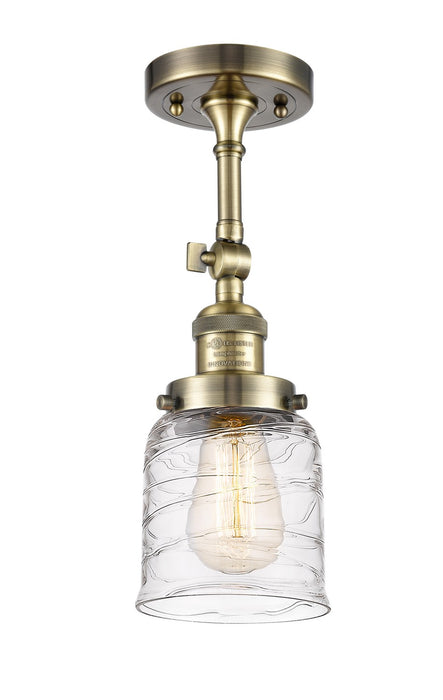 Innovations 201F-AB-G513 One Light Semi-Flush Mount, Antique Brass