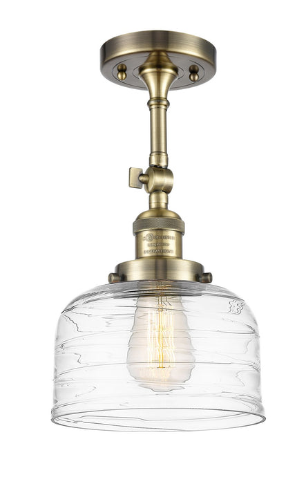 Innovations 201F-AB-G713 One Light Semi-Flush Mount, Antique Brass