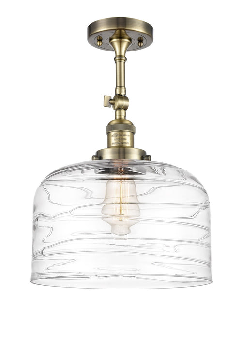 Innovations 201F-AB-G713-L-LED LED Semi-Flush Mount, Antique Brass