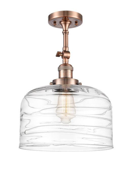 Innovations 201F-AC-G713-L-LED LED Semi-Flush Mount, Antique Copper