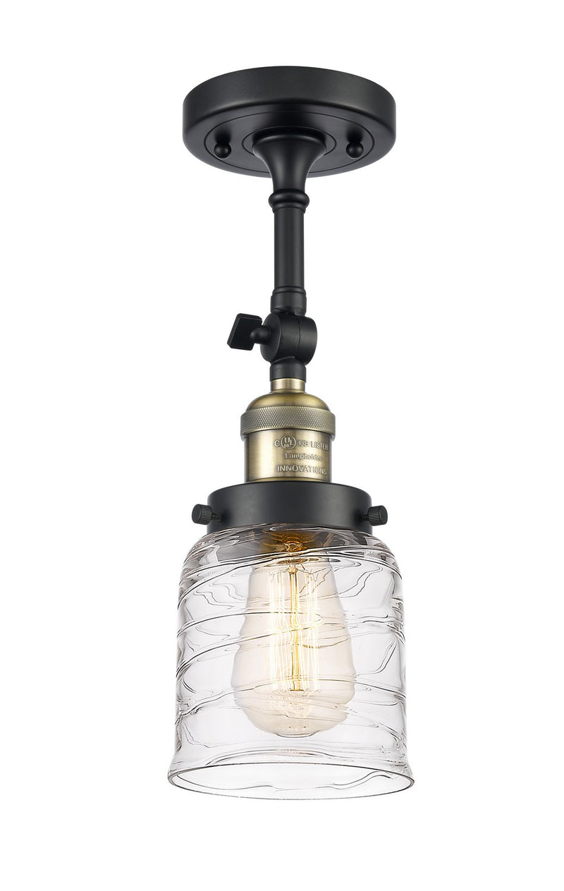 Innovations 201F-BAB-G513 One Light Semi-Flush Mount, Black Antique Brass