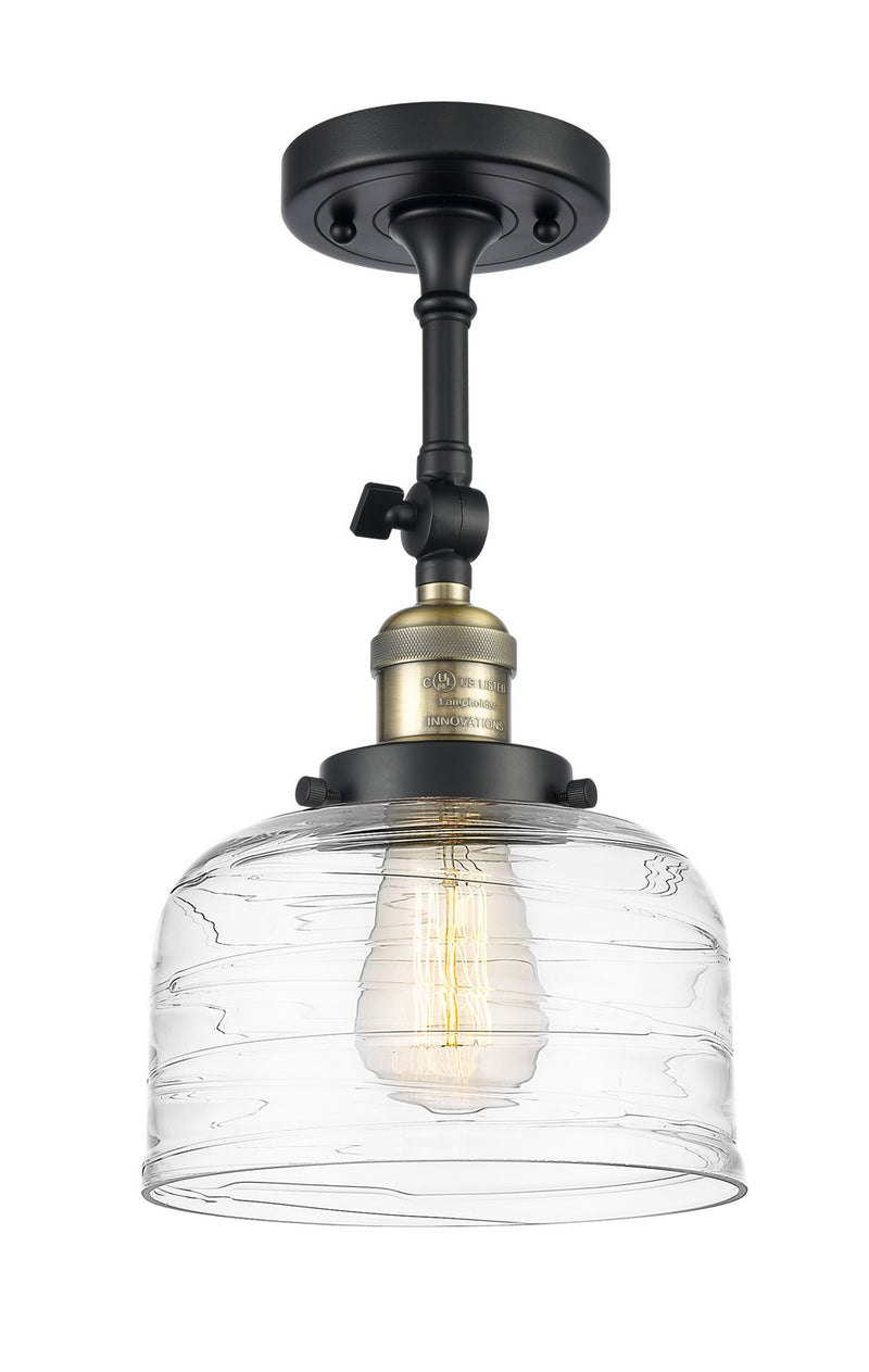 Innovations 201F-BAB-G713 One Light Semi-Flush Mount, Black Antique Brass