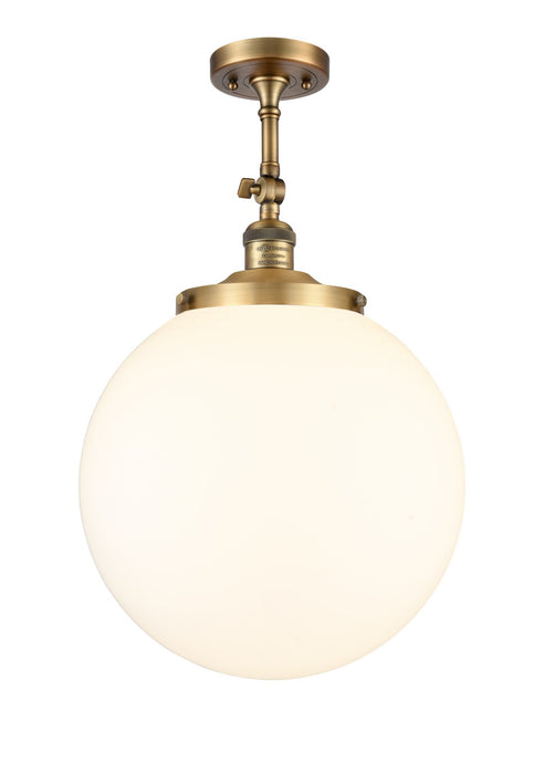 Innovations 201F-BB-G201-14 One Light Semi-Flush Mount, Brushed Brass