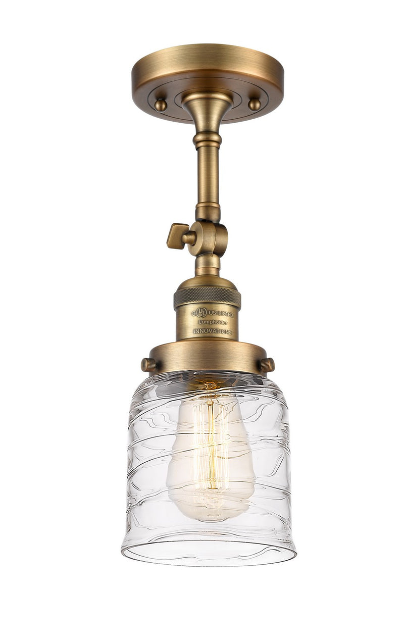 Innovations 201F-BB-G513 One Light Semi-Flush Mount, Brushed Brass