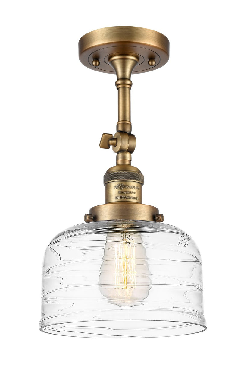 Innovations 201F-BB-G713 One Light Semi-Flush Mount, Brushed Brass