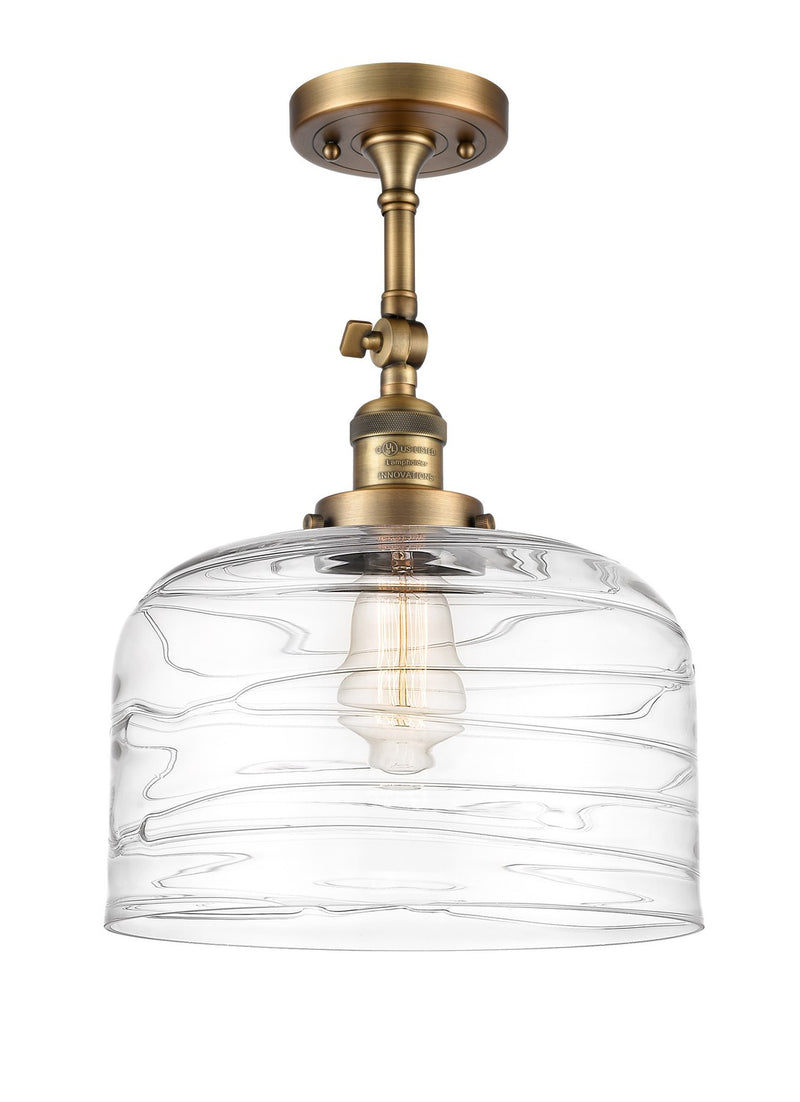 Innovations 201F-BB-G713-L-LED LED Semi-Flush Mount, Brushed Brass
