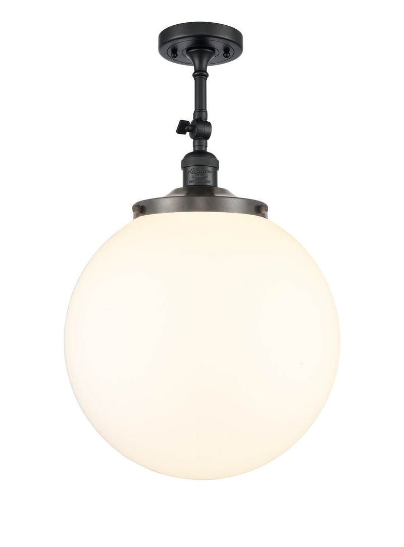 Innovations 201F-BK-G201-14 One Light Semi-Flush Mount, Matte Black