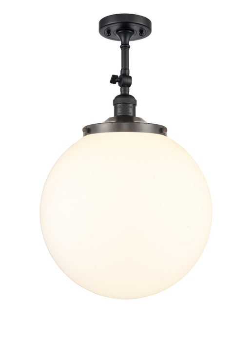 Innovations 201F-BK-G201-14 One Light Semi-Flush Mount, Matte Black