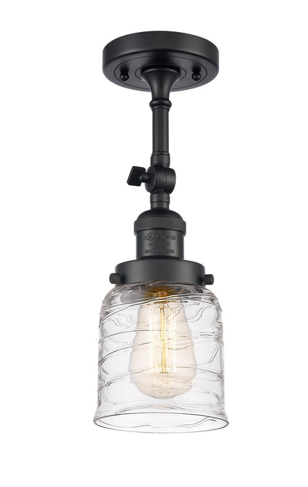 Innovations 201F-BK-G513 One Light Semi-Flush Mount, Matte Black