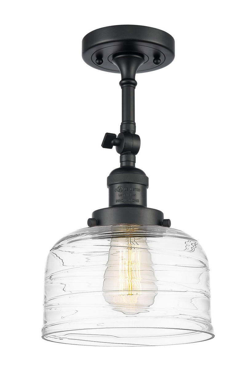 Innovations 201F-BK-G713 One Light Semi-Flush Mount, Matte Black