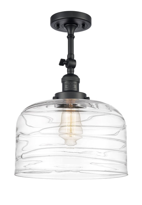 Innovations 201F-BK-G713-L One Light Semi-Flush Mount, Matte Black