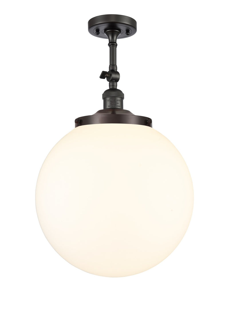 Innovations 201F-OB-G201-14 One Light Semi-Flush Mount, Oil Rubbed Bronze